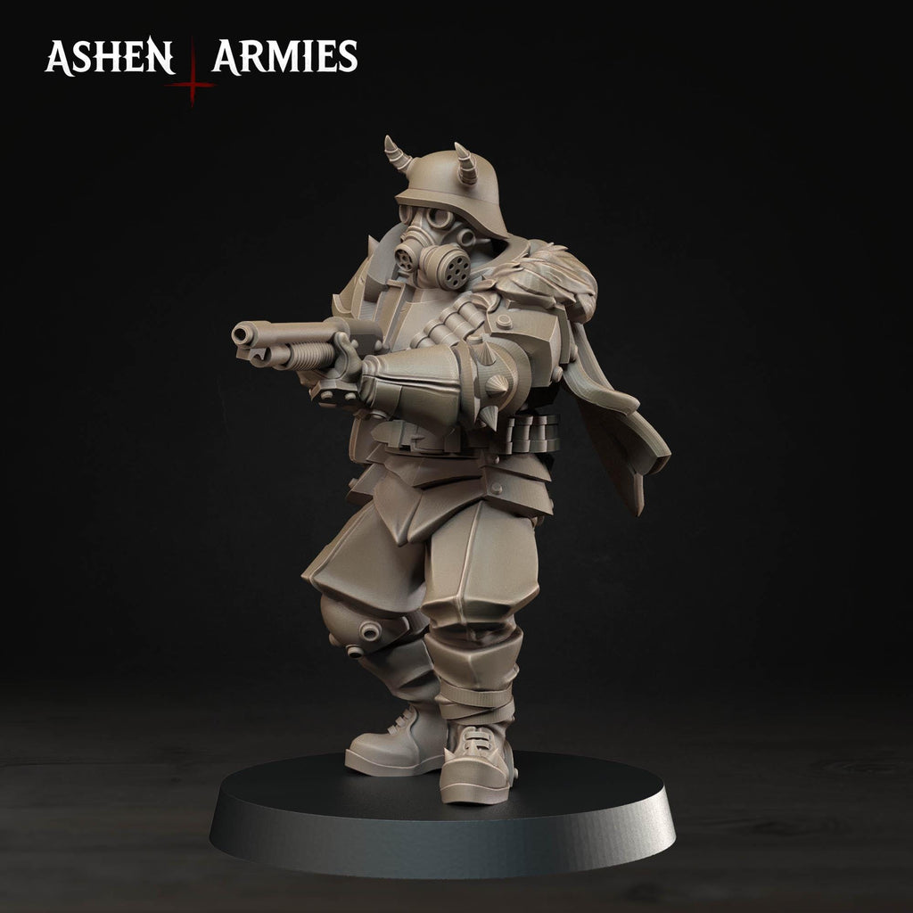 Hellbound Apostates Infantry x10 – 32mm resin proxy infantry miniatures compatible with Trench Crusade by Ashen Armies (alternate angle)