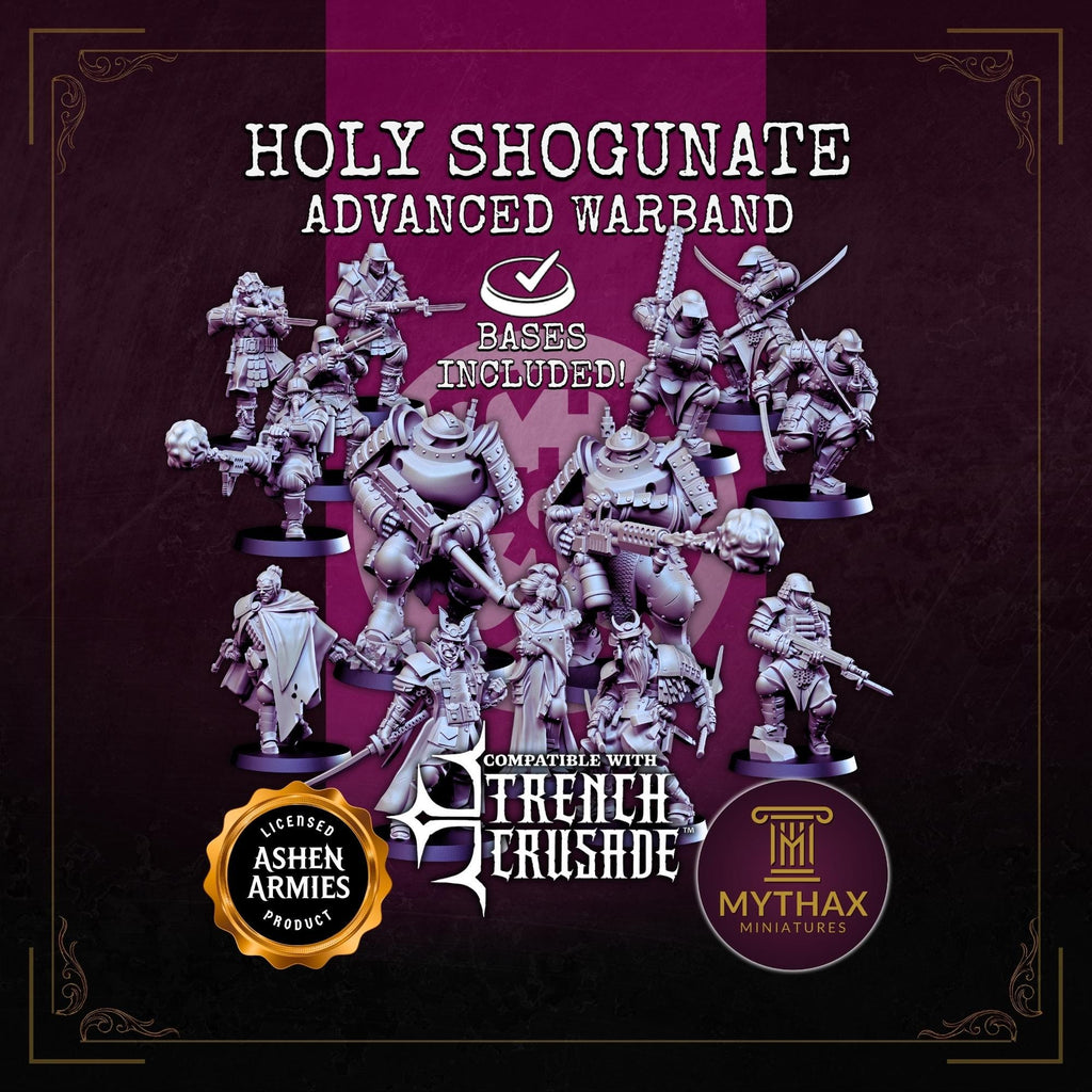 Holy Shogunate Warband – 32mm resin proxy warband miniatures compatible with Trench Crusade by Ashen Armies