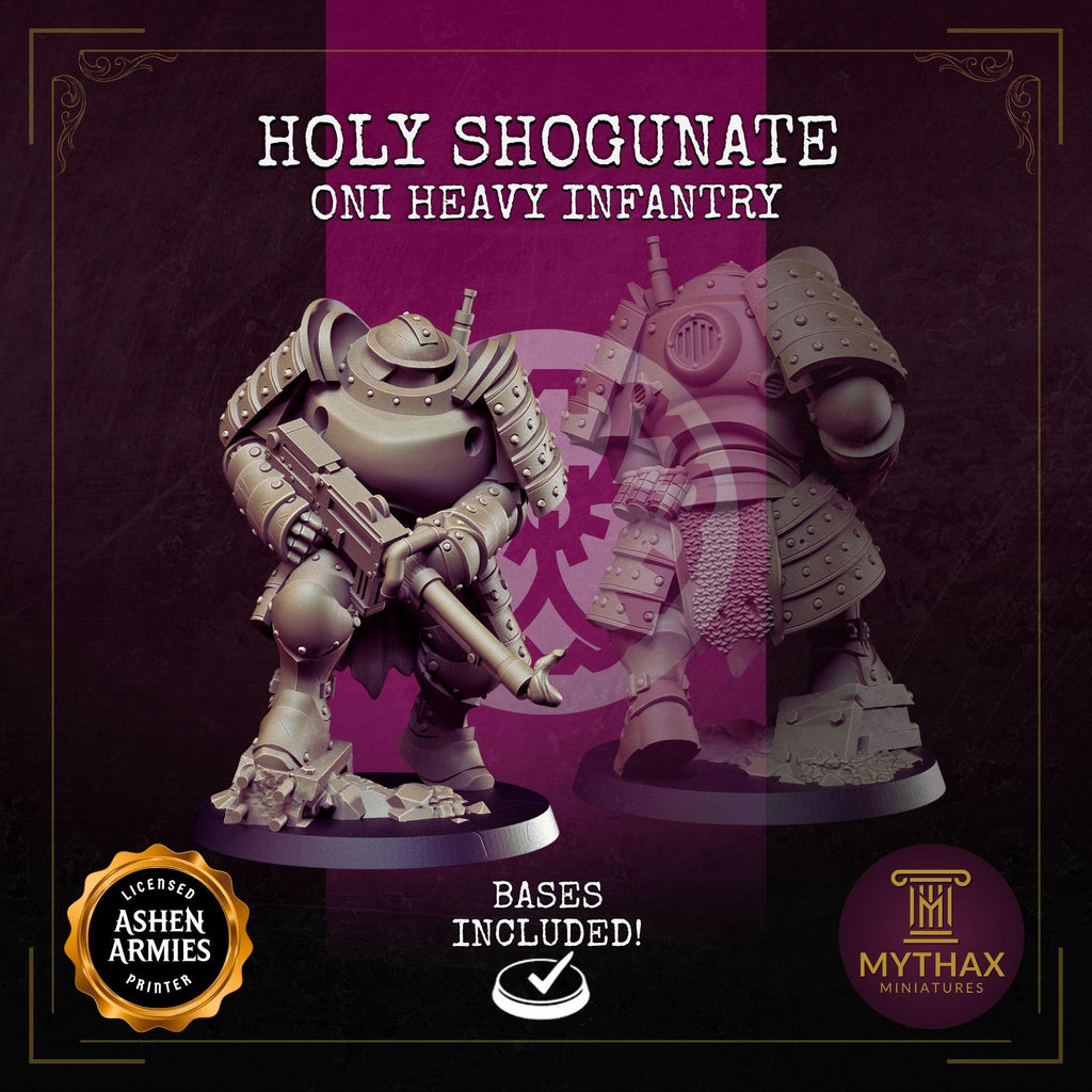 Holy Shogunate Warband – 32mm resin proxy warband miniatures compatible with Trench Crusade by Ashen Armies (group view)