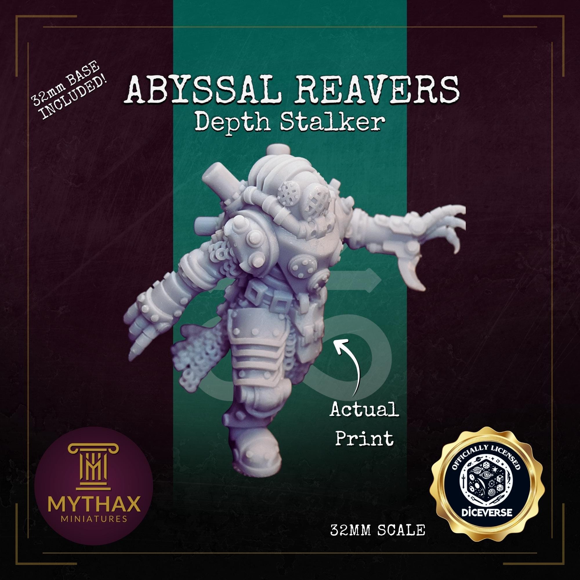 Abyssal Reavers - Grimdark Trench Proxy Miniatures - Depth Stalker - 32mm Resin Minis - (Diceverse)