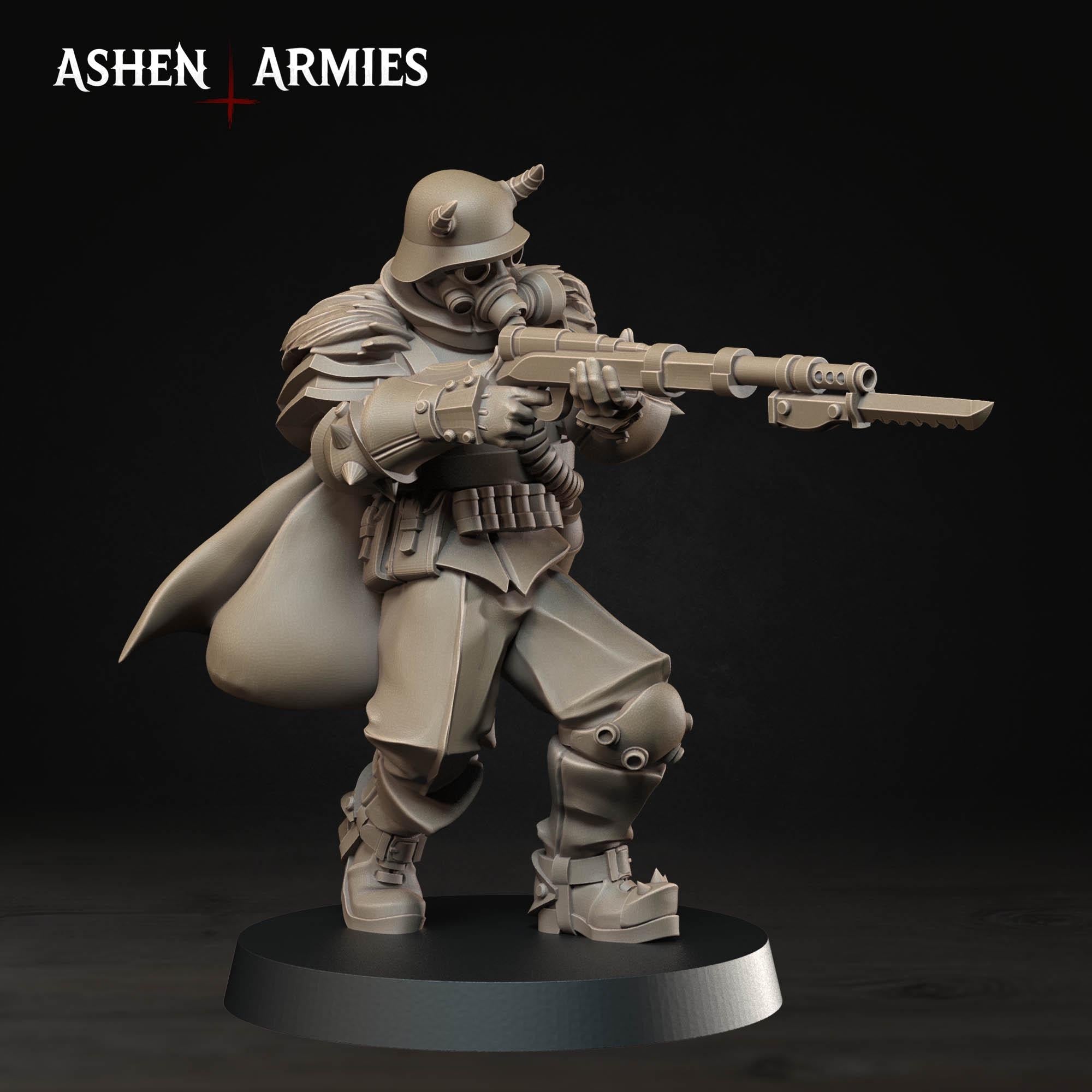 Hellbound Apostates Infantry x10 – 32mm resin proxy infantry miniatures compatible with Trench Crusade by Ashen Armies (additional view)