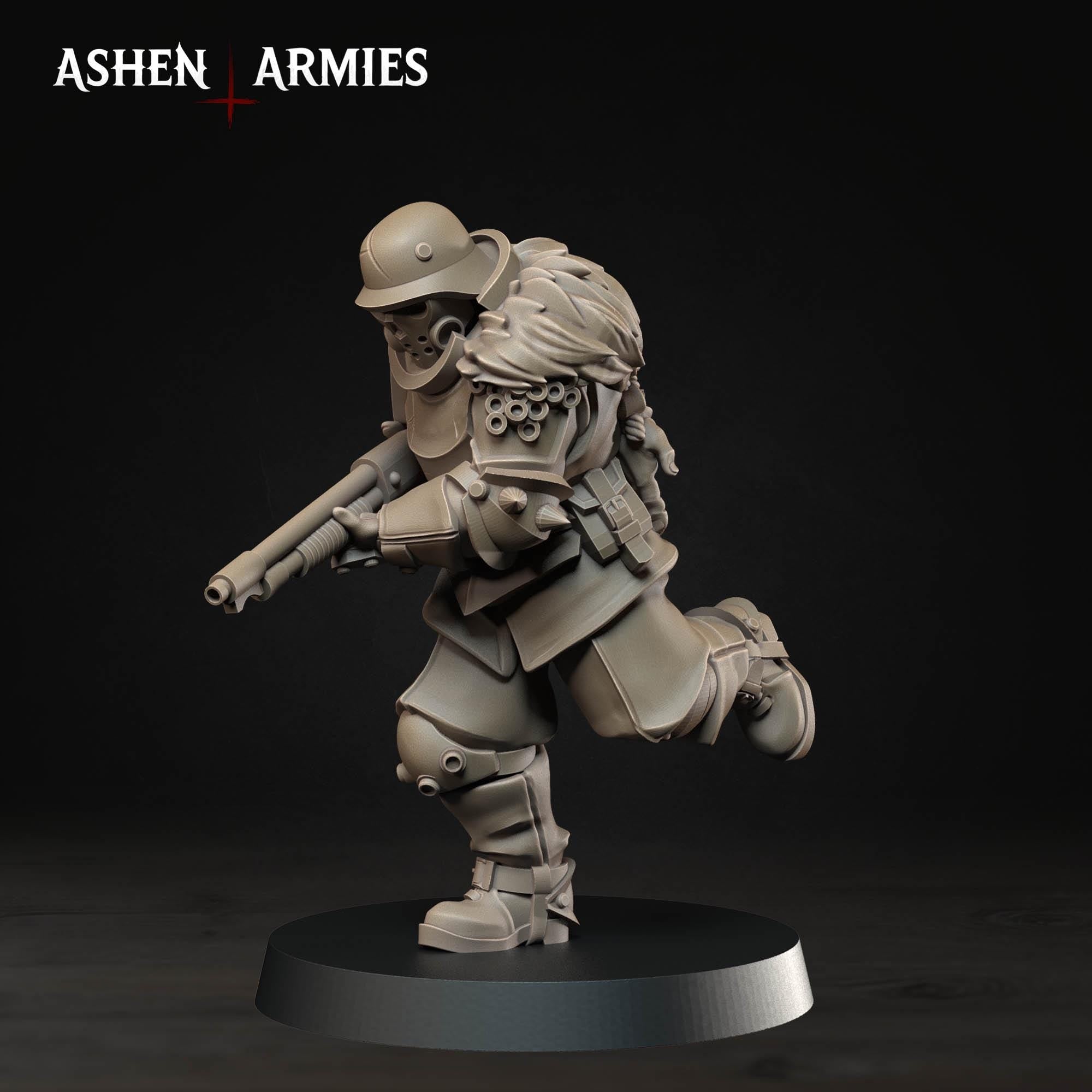 Hellbound Apostates Infantry x10 – 32mm resin proxy infantry miniatures compatible with Trench Crusade by Ashen Armies (group view)