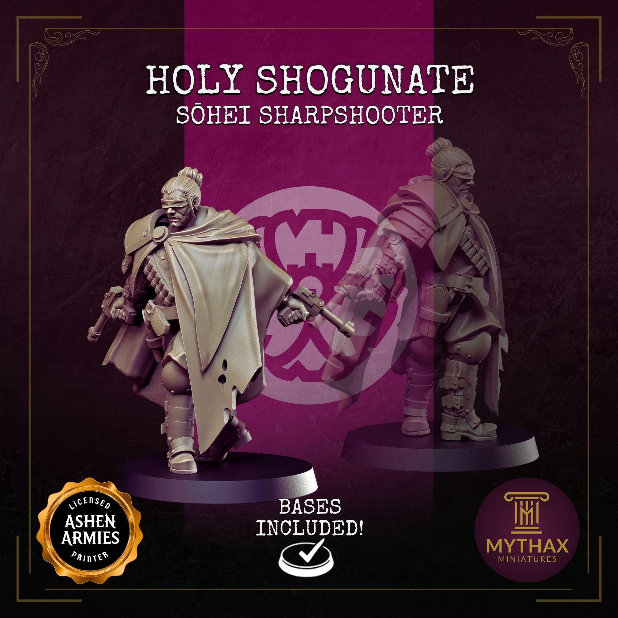 Holy Shogunate Warband – 32mm resin proxy warband miniatures compatible with Trench Crusade by Ashen Armies (size and scale)