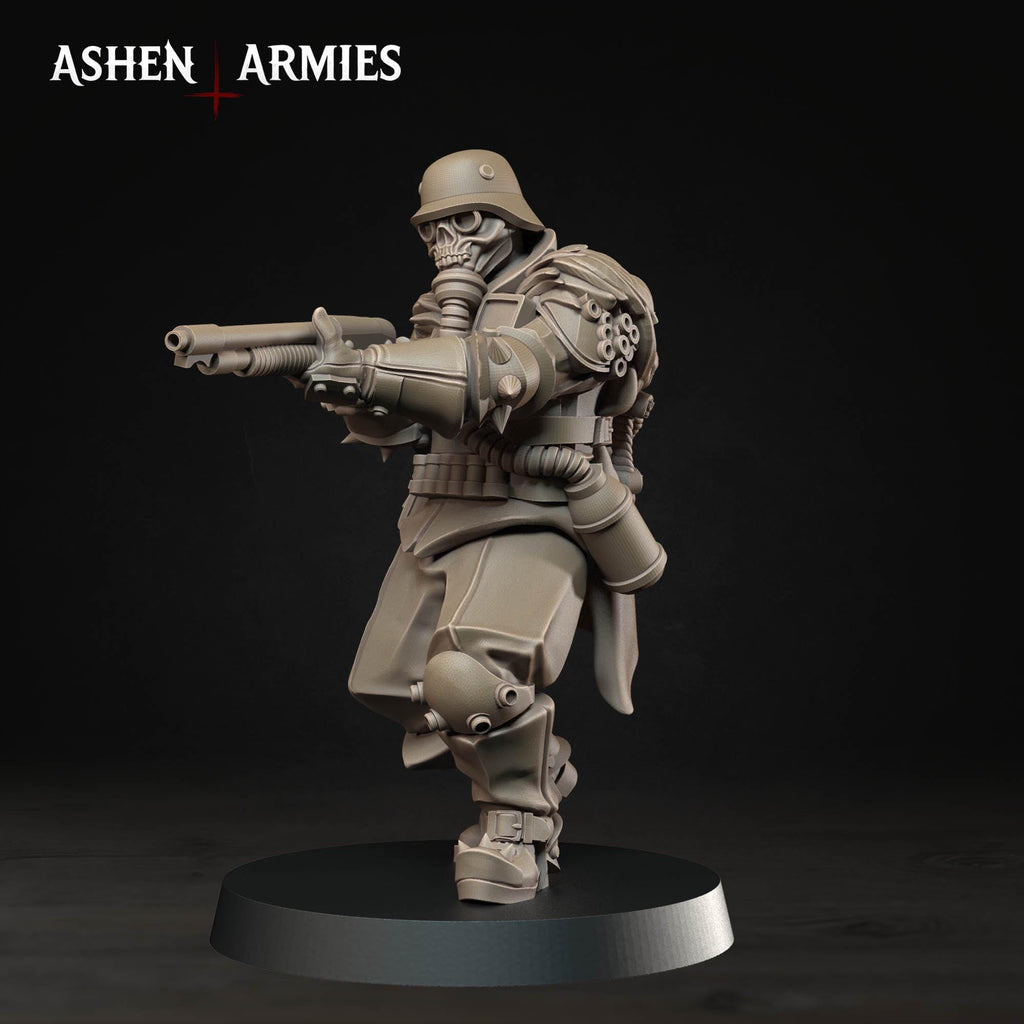 Hellbound Apostates Infantry x10 – 32mm resin proxy infantry miniatures compatible with Trench Crusade by Ashen Armies (close-up detail)