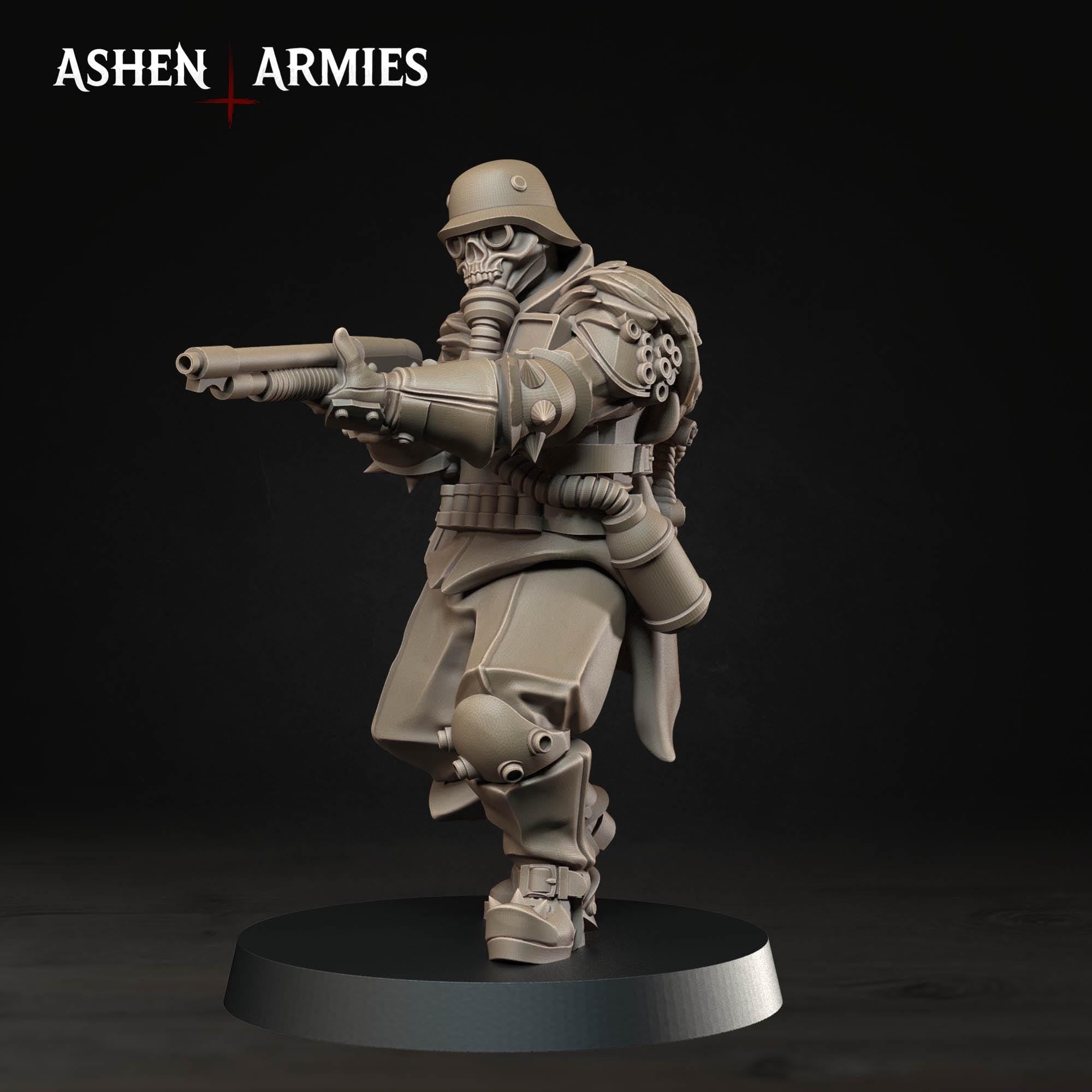 Hellbound Apostates - Grimdark Trench Proxy - 10x Infantry - 32mm Resin Miniatures - (Ashen Armies) - Bases included