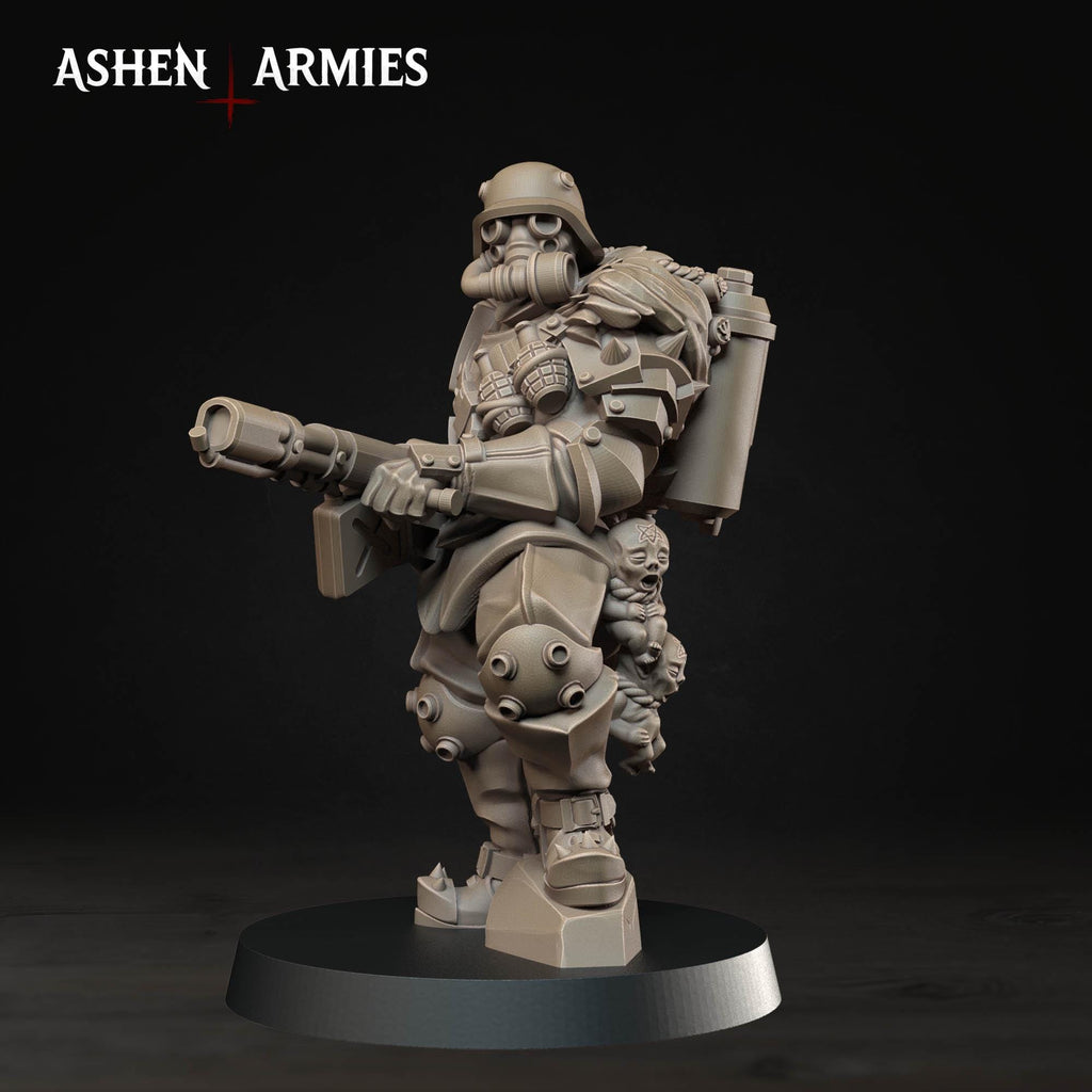 Hellbound Apostates Infantry x10 – 32mm resin proxy infantry miniatures compatible with Trench Crusade by Ashen Armies (rear view)