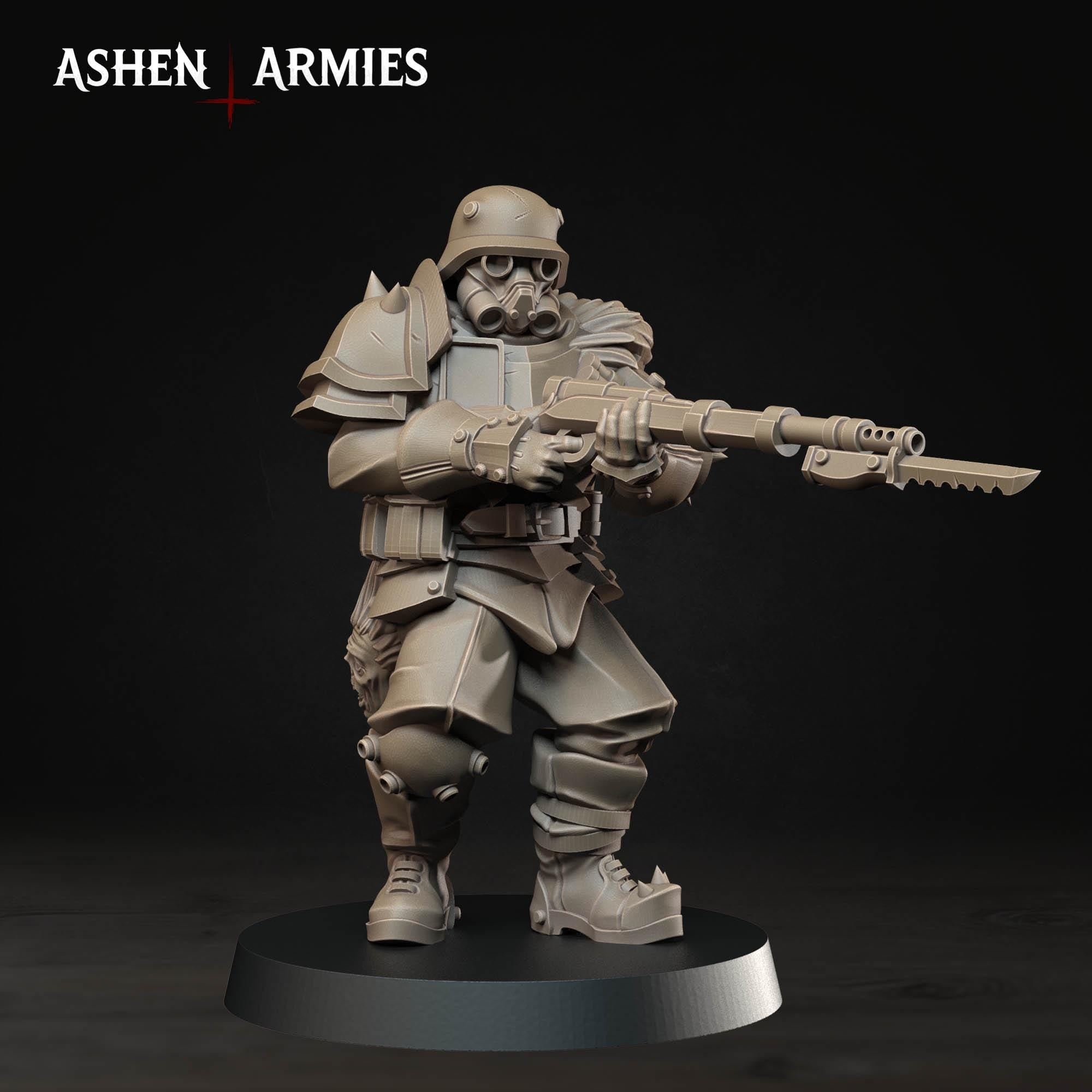 Hellbound Apostates Infantry x10 – 32mm resin proxy infantry miniatures compatible with Trench Crusade by Ashen Armies (additional view)