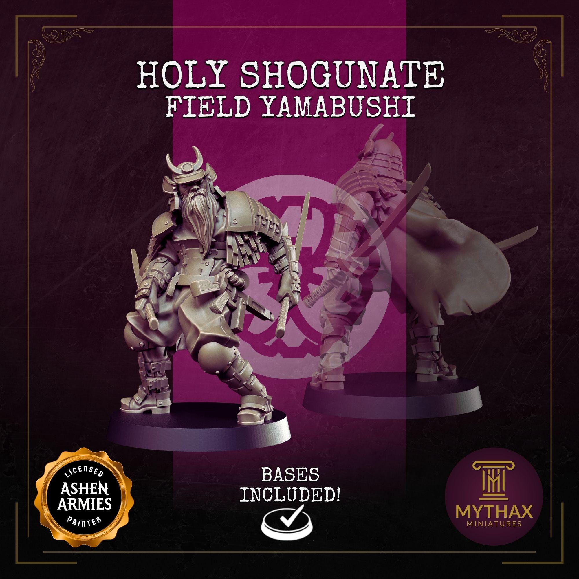 Holy Shogunate Warband – 32mm resin proxy warband miniatures compatible with Trench Crusade by Ashen Armies (alternate angle)