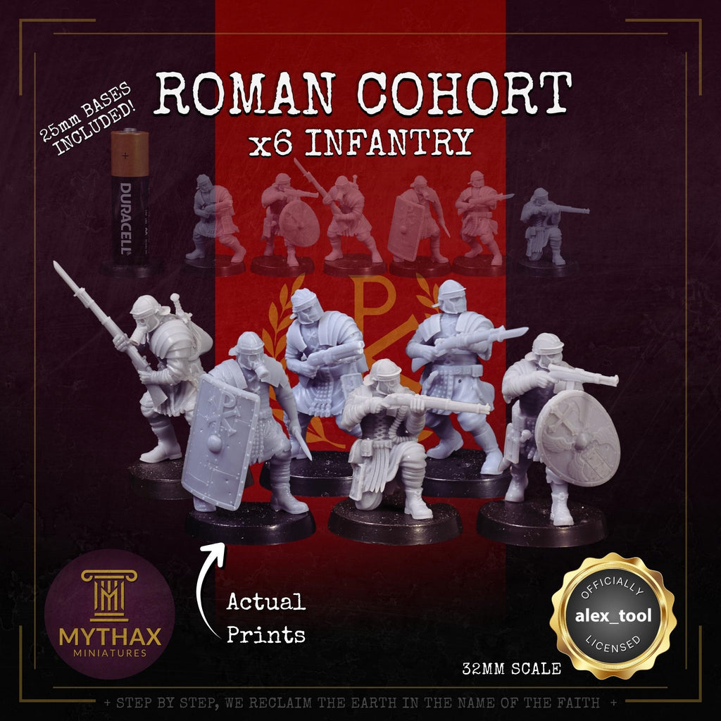 Roman Cohort - Grimdark Trench Proxy Warband - 32mm Resin Miniatures - (alex__tool) - Bases included