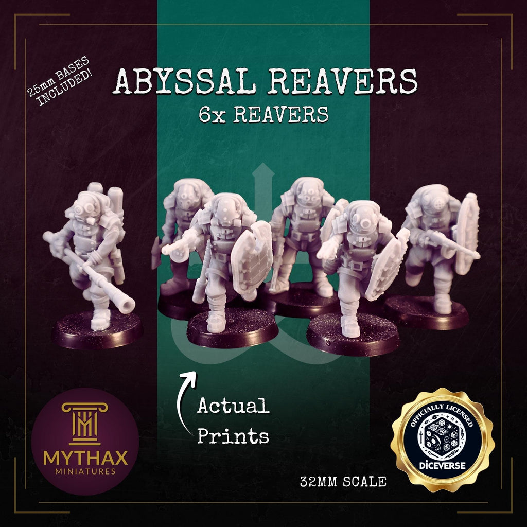 Abyssal Reavers - Grimdark Trench Proxy Warband - 32mm Resin Miniatures - (Diceverse, Funduk25) - Bases included