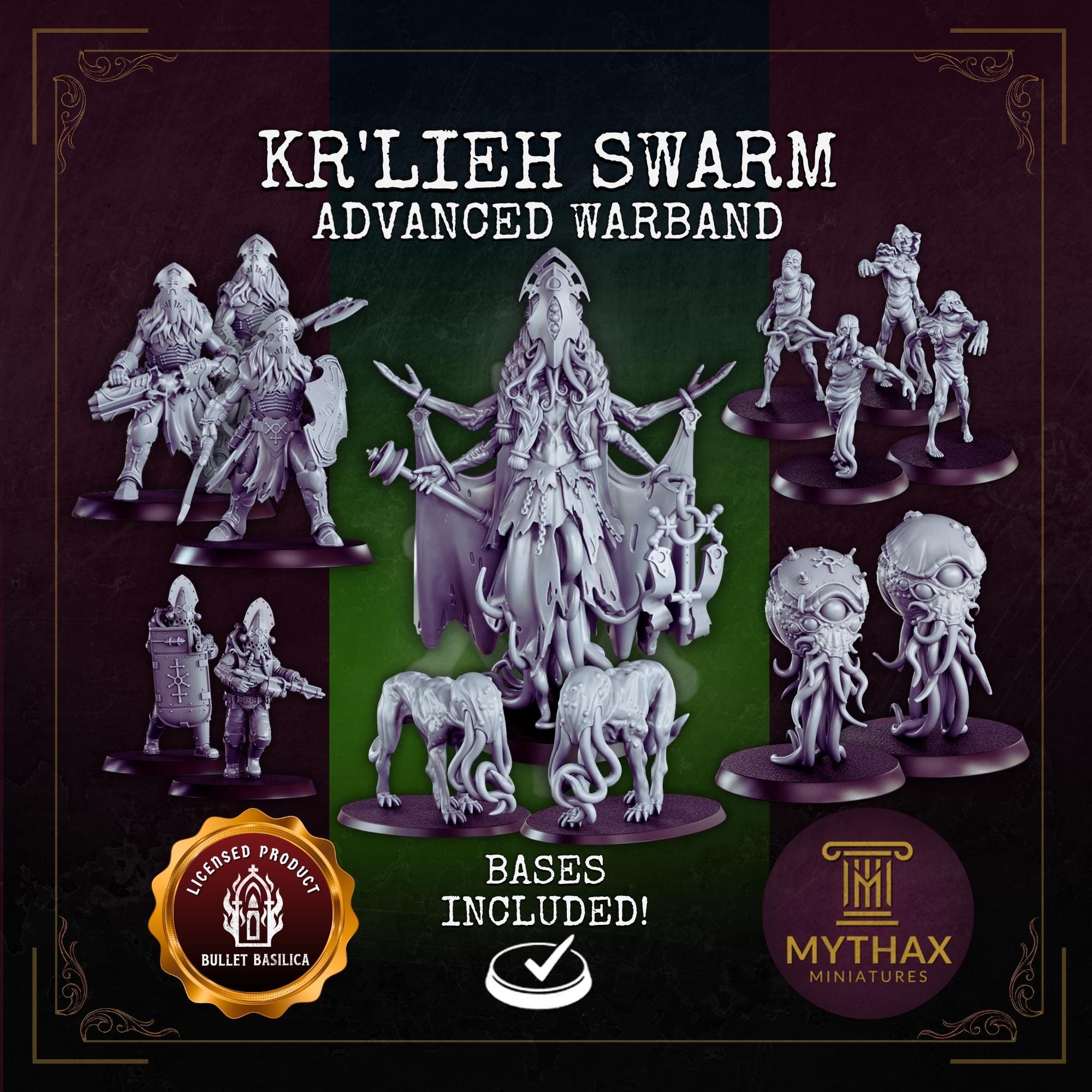 Kr'ileh Swarm - Grimdark Trench Proxy Warband - 32mm Resin Miniatures - (Bullet Basilica) - Bases included