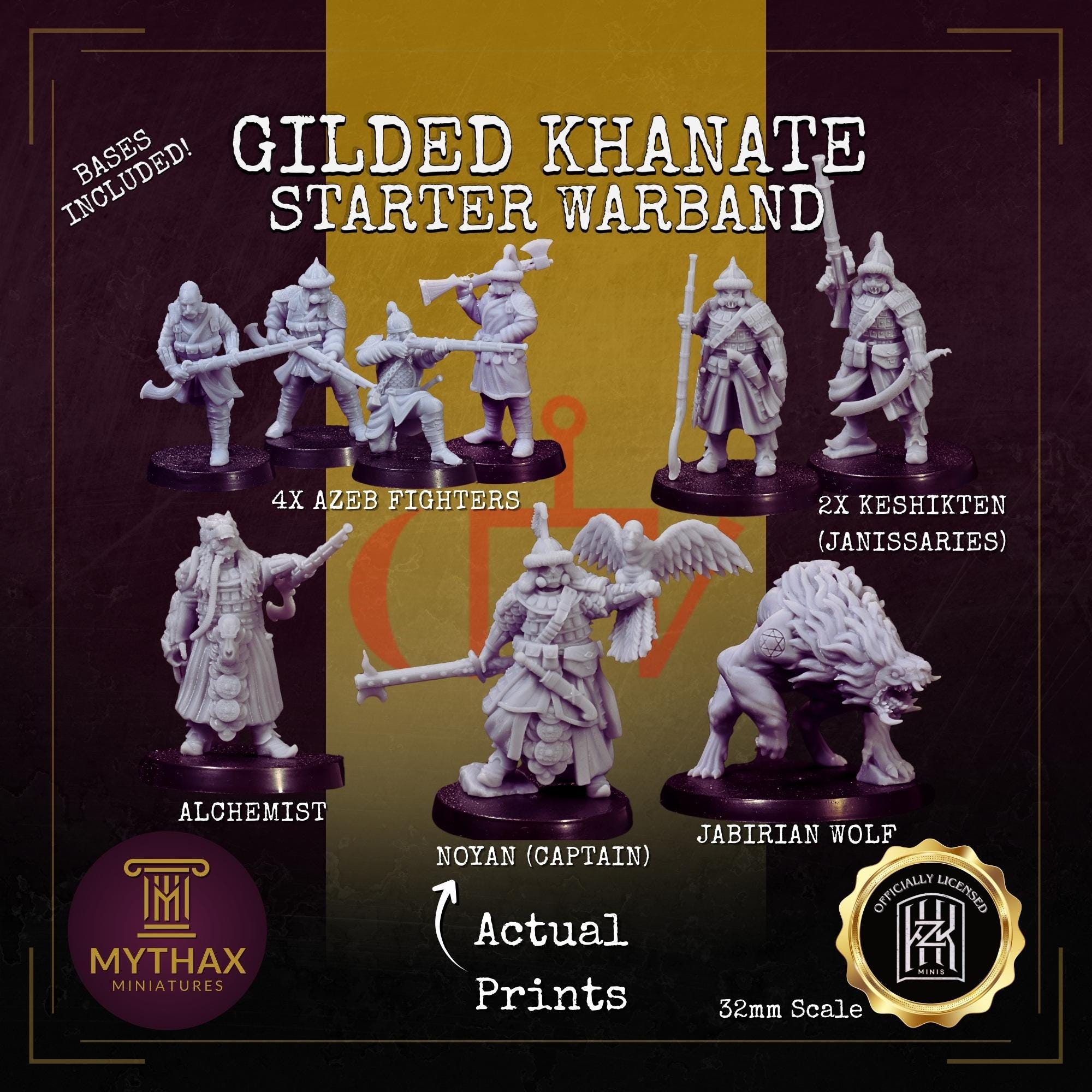 Gilded Khanate - Grimdark Trench Proxy Warband - 32mm Resin Miniatures - (KzKminis) - Bases included