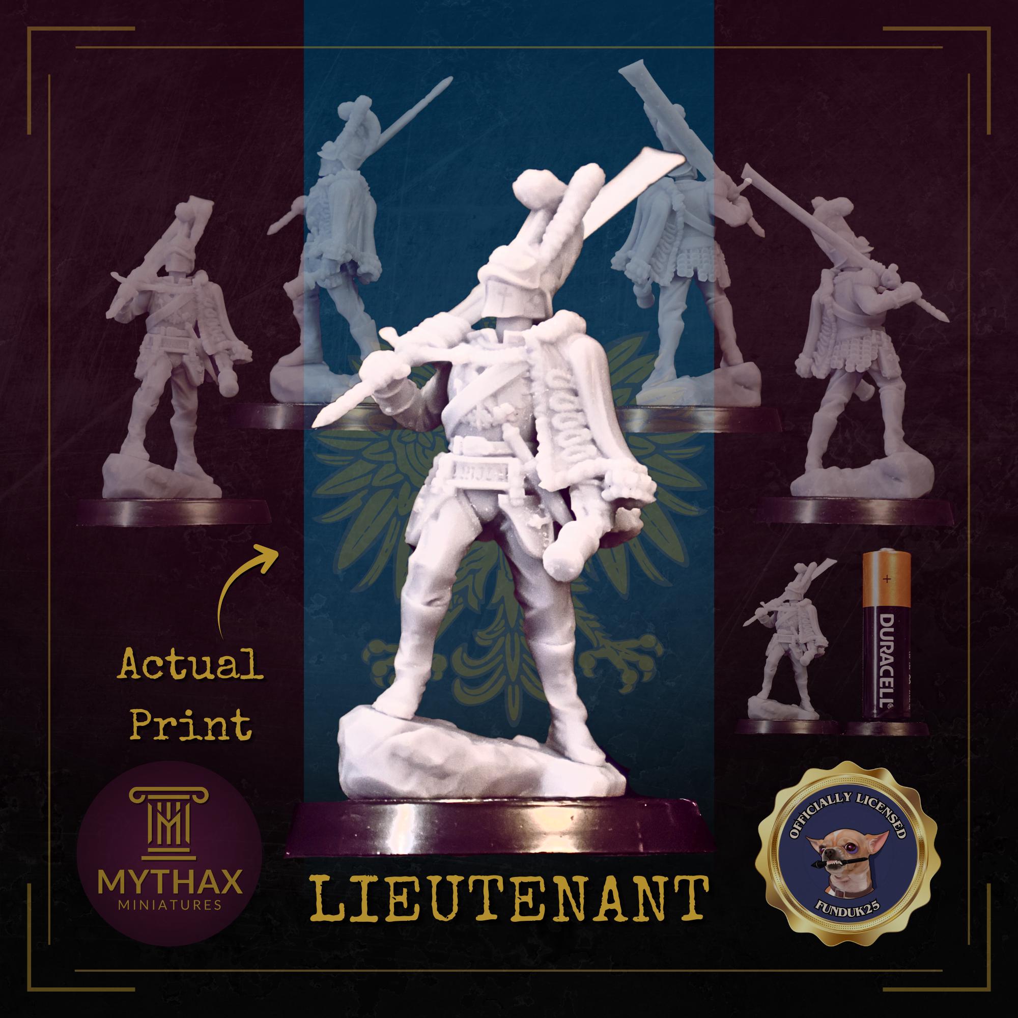 Prussia - Grimdark Trench Proxy Miniatures - Lieutenant - 32mm Resin Minis (Funduk25)